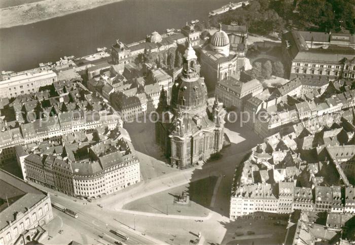 DRESDEN Elbe Frauenkirche Fliegeraufnahme