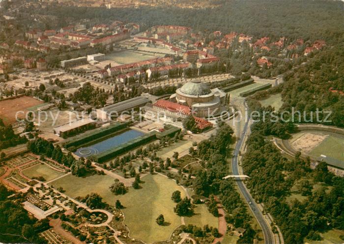 HANNOVER  CITY Stadthalle mit Stadthallengarten Fliegeraufnahme