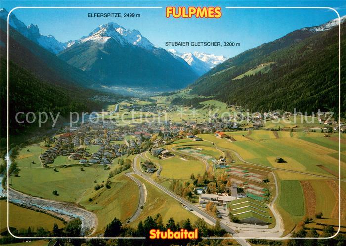 Fulpmes Tirol Fliegeraufnahme mit Stubaier Alpen und Zuckerhuetli