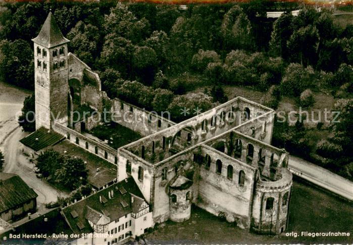 Bad Hersfeld Ruine der Stiftskirche Fliegeraufnahme