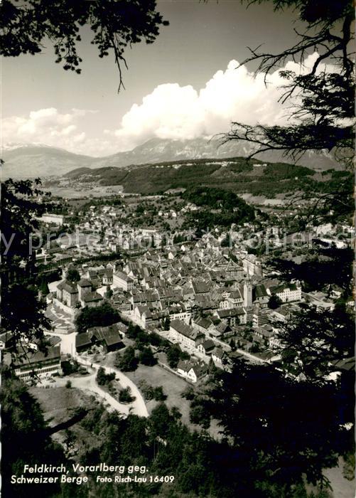 Feldkirch Vorarlberg Fliegeraufnahme mit Schweizer Bergen