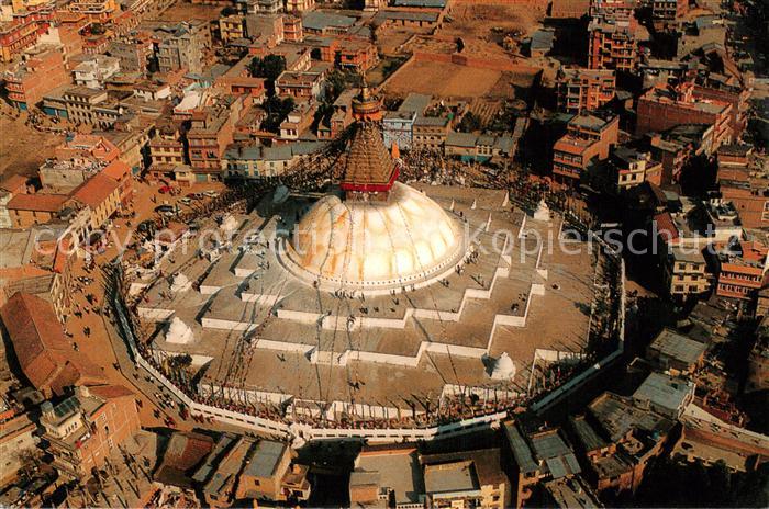 Kathmandu Nepal Bouddhanat Stupa Fliegeraufnahme