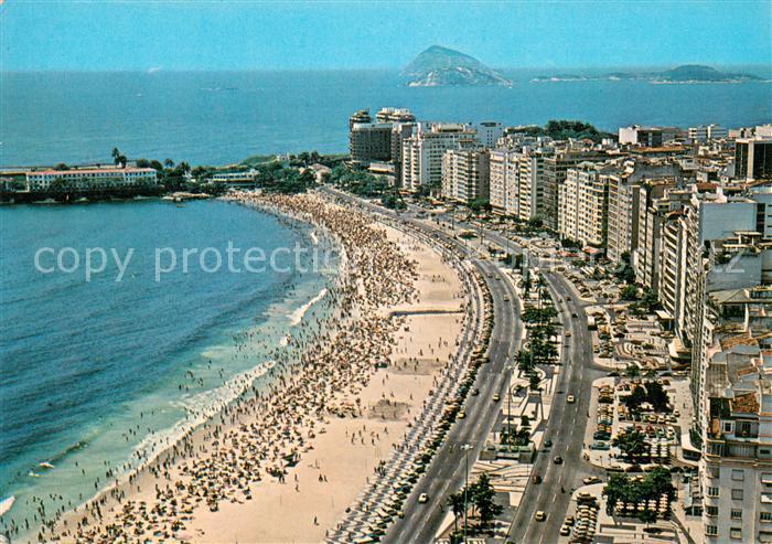 Rio de Janeiro Praia de Copacabana Fliegeraufnahme