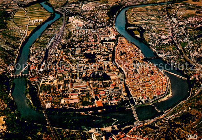 Cahors en Quercy Vue generale aerienne La boucle du Lot