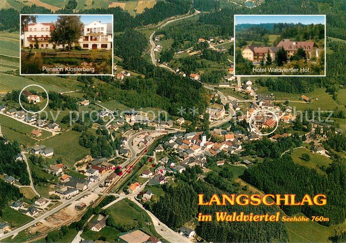 Langschlag Pension Klosterberg Hotel Waldviertler Hof Fliegeraufnahme
