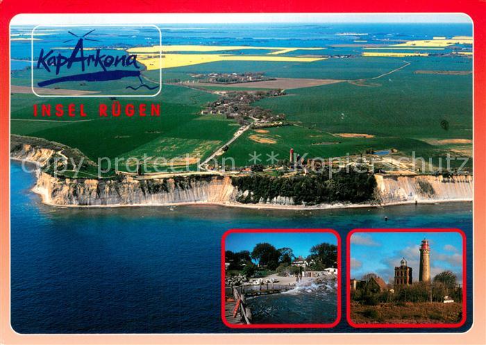 Kap Arkona mit Leuchttuermen und Fischerdoerfchen Vitt Fliegeraufnahme