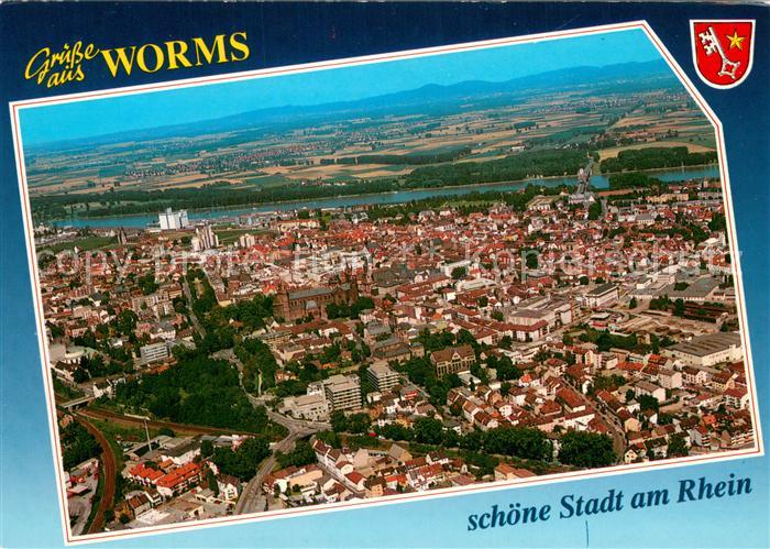 Worms Rhein Fliegeraufnahme