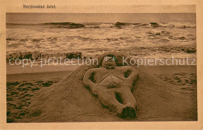 Juist Nordseebad Nordseeinsel Strand Figur im Sand