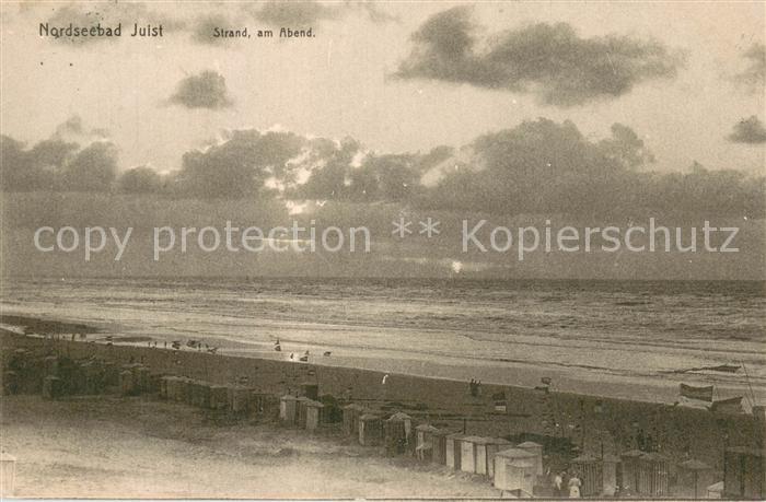 Juist Nordseebad Partie am Strand am Abend