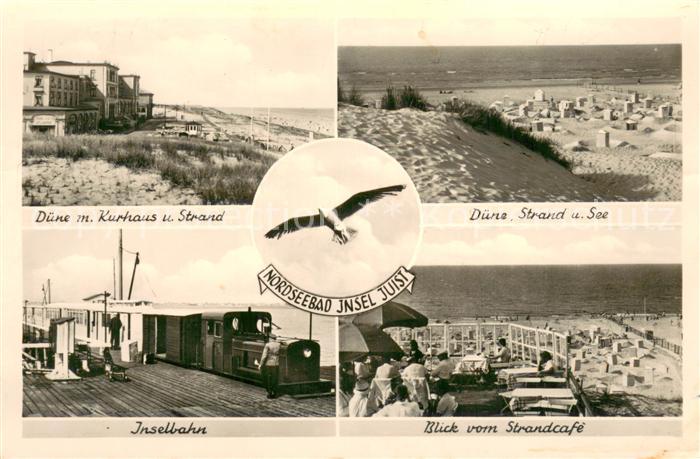 Juist Nordseebad Duene Kurhaus Strand Inselbahn StrandCafe Moewen