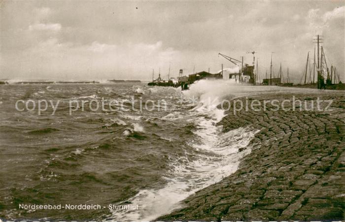 Norddeich  Norden Nordseebad Sturmflut