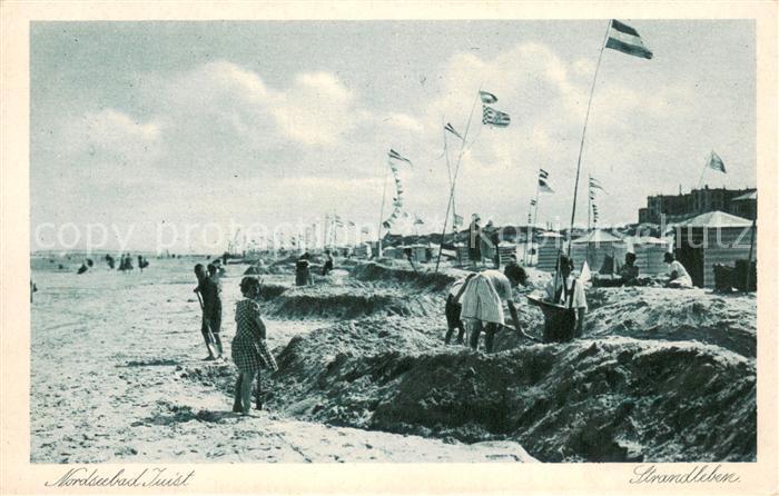 Juist Nordseebad Strandleben Kupfertiefdruck