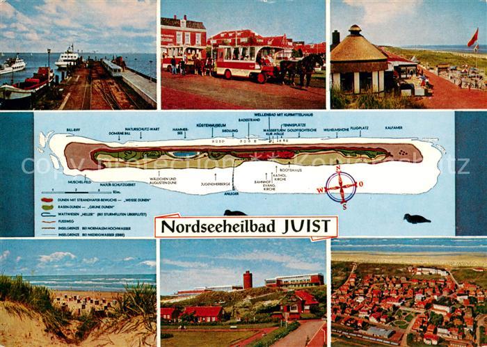 Juist Nordseebad Queschnitt Nordseeinsel Schiffsanleger Pferdebus Strandpromenad
