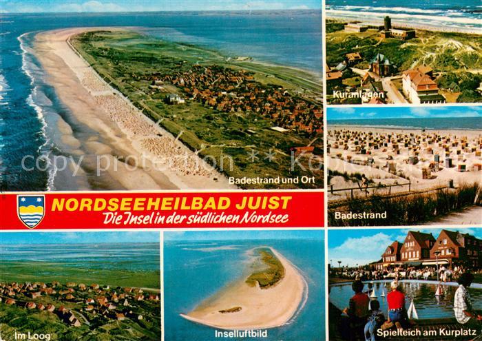Juist Nordseebad Fliegeraufnahme Kuranlagen Badestrand Spielteich Kurplatz Im Lo