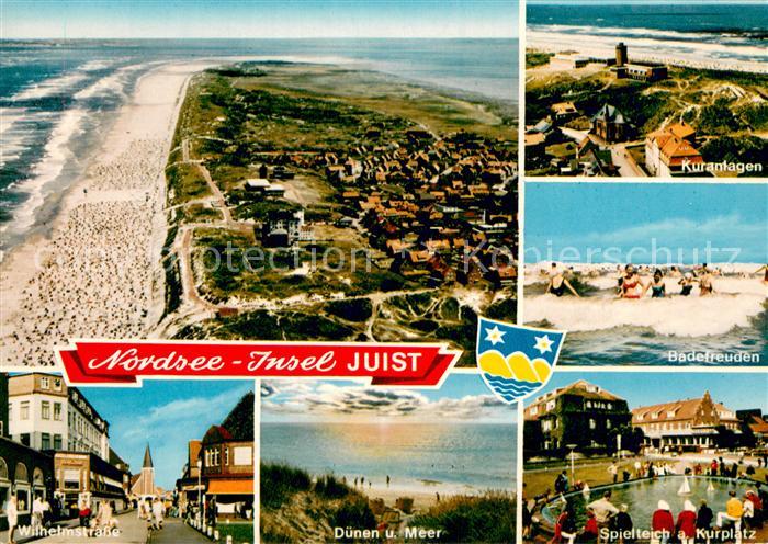 Juist Nordseebad Strand Inseldorf Kuranlagen Fliegeraufnahme Wilhelmstrasse Duen