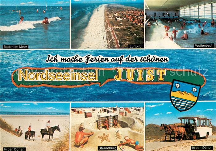 Juist Nordseebad Wellenbad Reiten am Strand Duene Pferdebus Badespass Fliegerauf