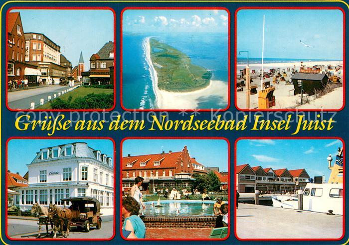 Juist Nordseebad Ortsmotive Kurpark Strand Pferdebus Anleger Nordseeinsel Fliege