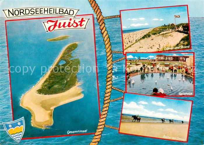 Juist Nordseebad Duenen Strand Spielteich Reiten am Strand Nordseeinsel Fliegera