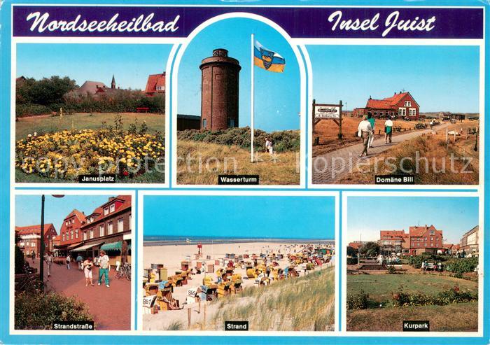 Juist Nordseebad Janusplatz Strandstrasse Wasserturm Strand Domaene Bill Kurpark