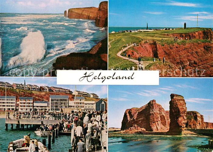 HELGOLAND Insel Schleswig-Holstein Sturmflut Klippenweg Ausbootung Landunsbrueck