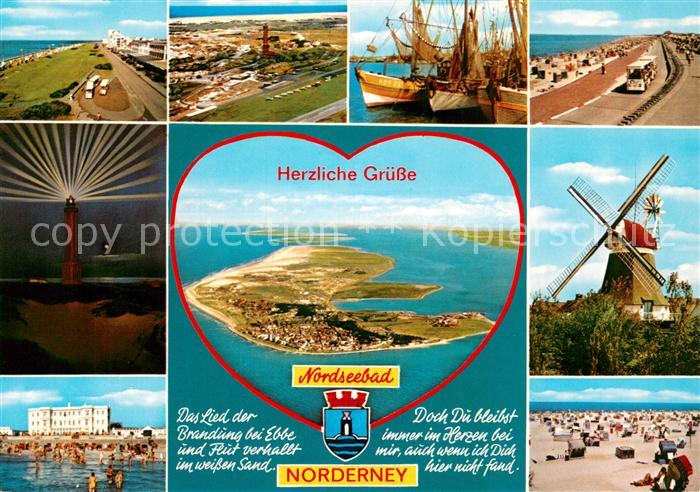 Norderney Nordseebad Nordseeinsel Fliegeraufnahme Fischkutter Strand Promenade L