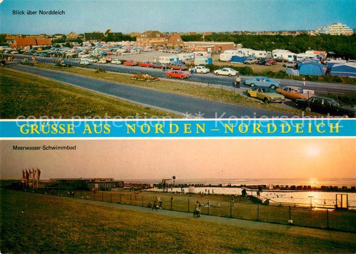 Norddeich  Norden Nordseebad Panorama Promenade Sonnenuntergang