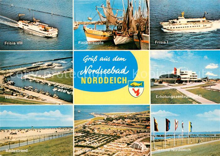 Norddeich  Norden Nordseebad MS Frisia Fischerboote Hafen Fliegeraufnahme Erholu