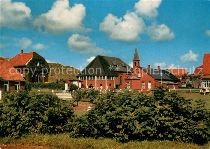 Juist Nordseebad Blick vom Janusplatz zur Kirche