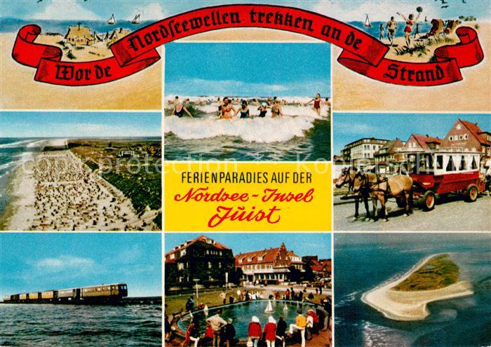 Juist Nordseebad Badestrand Pferdebus Inselbus Spielteich Nordseeinsel Fliegerau