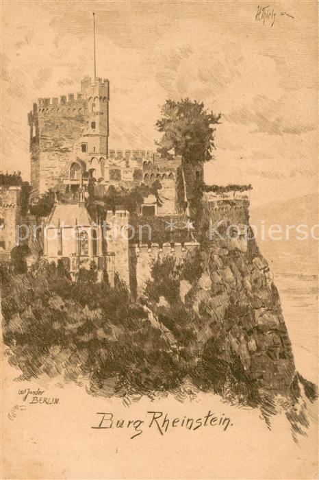 Trechtingshausen Burg Rheinstein Kuenstlerkarte