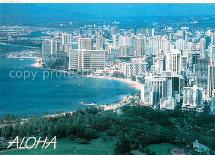 Waikiki Beach as seen from the top of Diamond Head