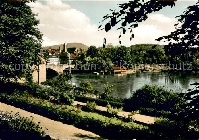 Rheinfelden Baden Stadtgarten mit Blick zum Schweizer Ufer