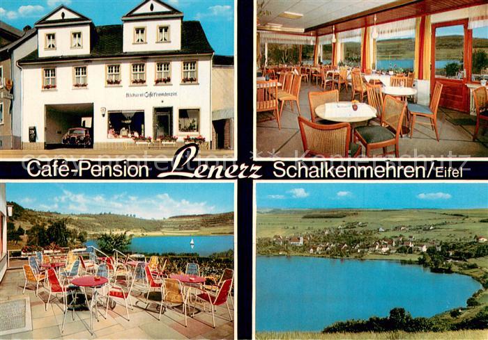 Schalkenmehren Cafe Pension Lenerz Gastraum Terrasse Maar