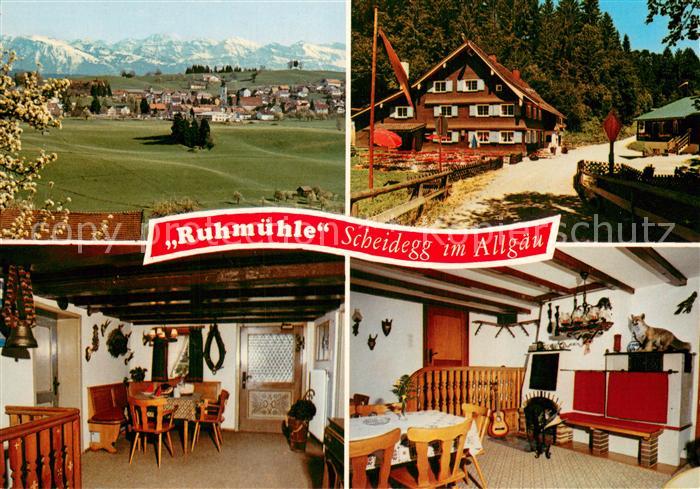 Scheidegg Allgaeu Panorama Waldgasthof Ruhmuehle Gaststube Kaminzimmer