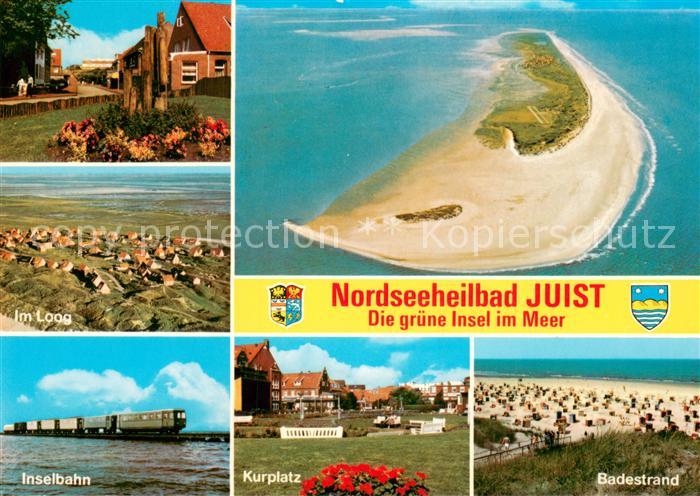 Juist Nordseebad Fliegeraufnahme Im Loog Inselbahn Kurplatz Badestrand