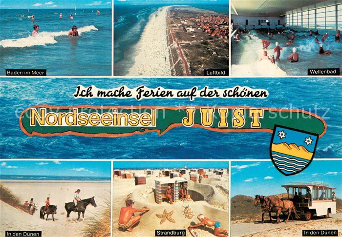Juist Nordseebad Meerbad Fliegeraufnahme Strand Wellenbad Reiten in den Duenen S