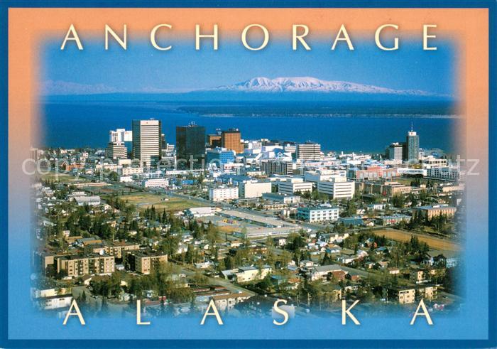 Anchorage Aerial view with Mt Susitna in the background