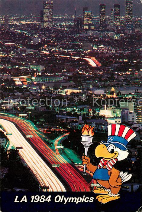 Los Angeles California Air view Sam the Olympic Eagle Mascot