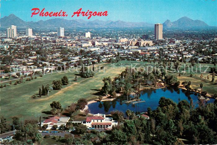 Phoenix Arizona Air view of the North Central Highrise Office Buildings with Cam