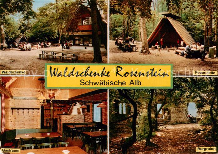 Heubach Wuerttemberg Waldschenke Rosenstein Feuerstelle Gastraum Burgruine