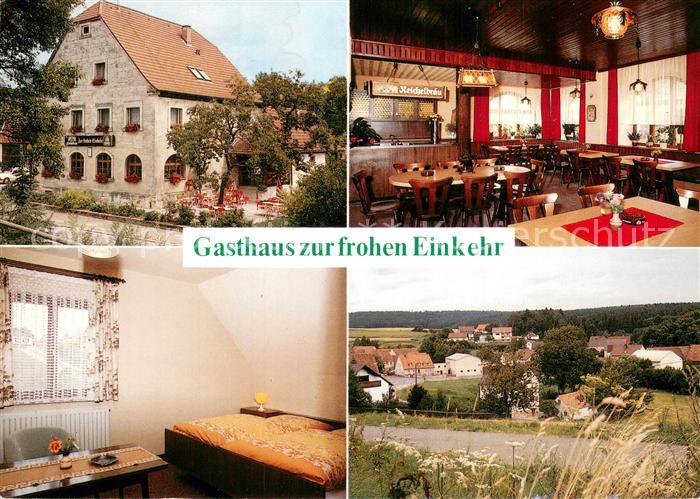 Frankfurt Steigerwald Gasthaus zur frohen Einkehr Gaststube Gaestezimmer Ortsans