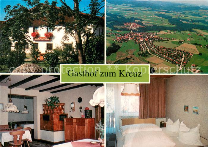 Buchenberg Allgaeu Gasthof zum Kreuz Gaststube Zimmer Fliegeraufnahme