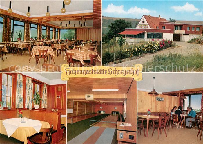 Hessigheim Hoehengaststaette Schreyerhof Gastraeume Bowlingbahn