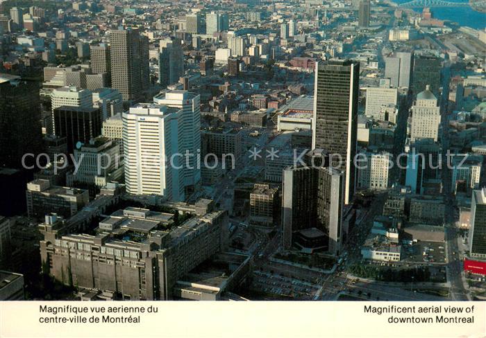Montreal Quebec Aerial view of downtown Montreal