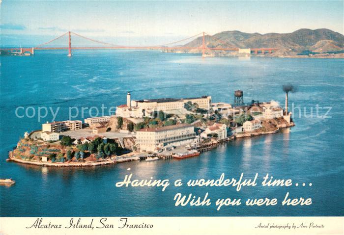 San Francisco California Alcatraz Island Air view