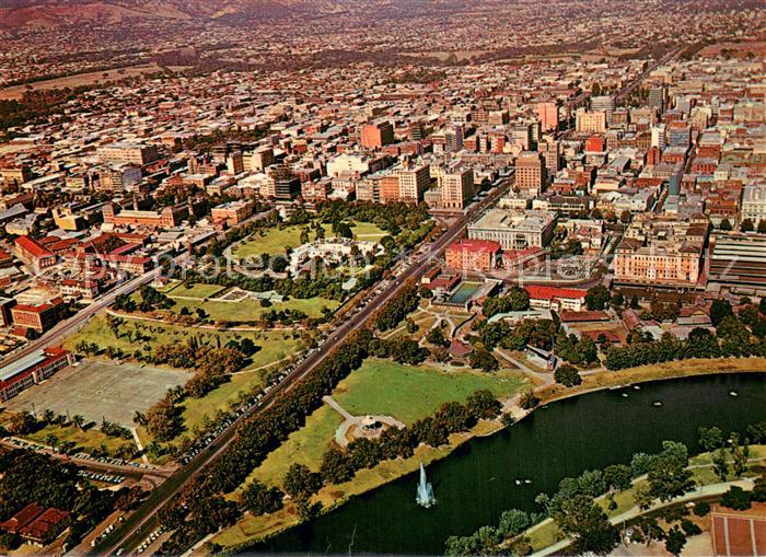 Adelaide from the air with the Torrens Lake and Government House