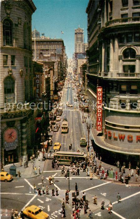 San Francisco California Powell at Market Street showing turnable
