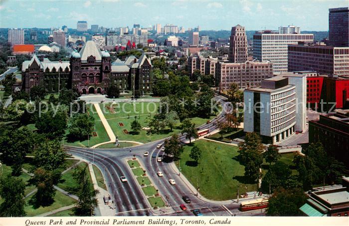 Toronto Canada Queens Park and Provincial Parliament Buildings Air view
