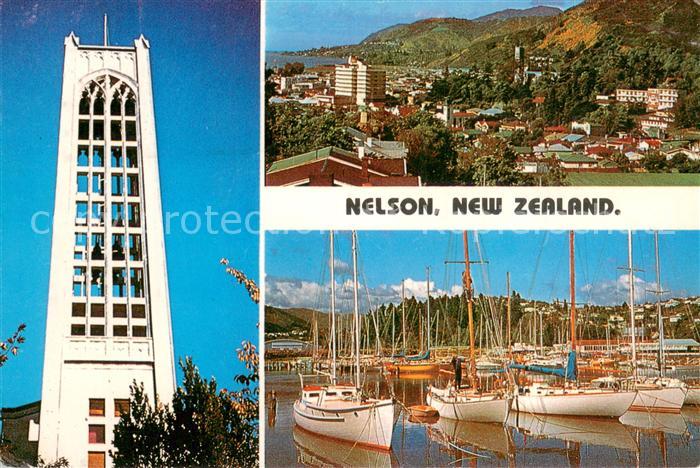 Nelson New Zealand Christ Church Cathedral Panorama Boat Harbour