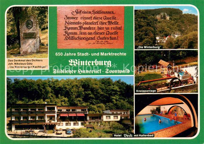Winterburg Hotel Beck Denkmal Joh Nikolaus Goetz Die Winterburg Kneippanlage Hal